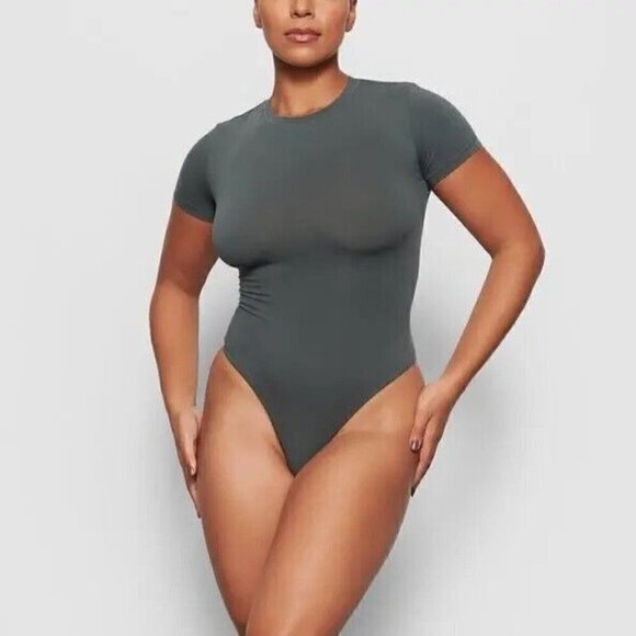 SKIMS Tops - SKIMS Cotton Short Sleeve T-Shirt Bodysuit Deep Sea 3XL